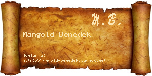 Mangold Benedek névjegykártya