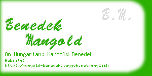 benedek mangold business card